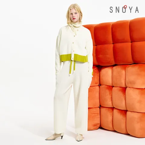 [ ★방송 중에만 무10★][SNOYA]스노야 메리노울100 컬러블록 가디건 +무이자5개월