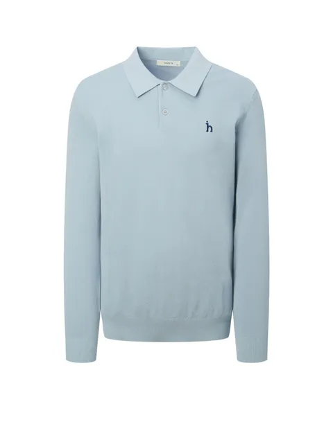 [헤지스 남성] [25SS] HZSW5A232B2 스카이 블루 쿨코튼 마이크로 조직 카라 니트 +할인쿠폰