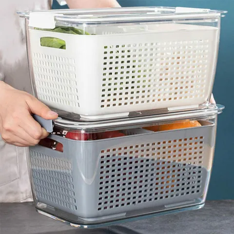 [무케렌시아] 썬리빙_ 과일 야채 보관함 층분리 파티션 세척바스켓 1.7L
