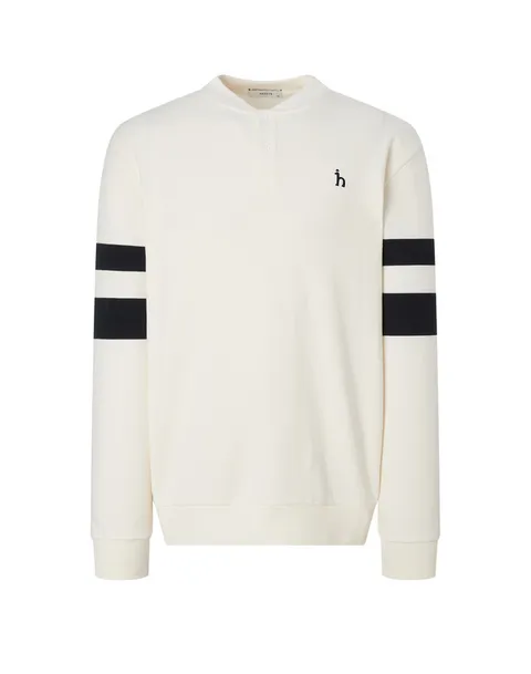 [헤지스 남성] [24FW] WHTS4C052WT 스테디셀러 화이트 컬러배색 면 맨투맨티셔츠