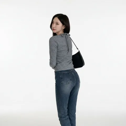 |KHD2A24|여성 홀터넥 셔링 레이어드 탑 세트 잔골지
