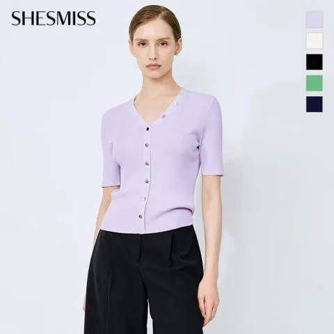 쉬즈미스 버튼 포인트 브이넥 니트5컬러 SSKPOO22670