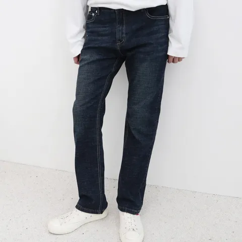 남자 일자핏 시크릿 밴딩 스판 청바지