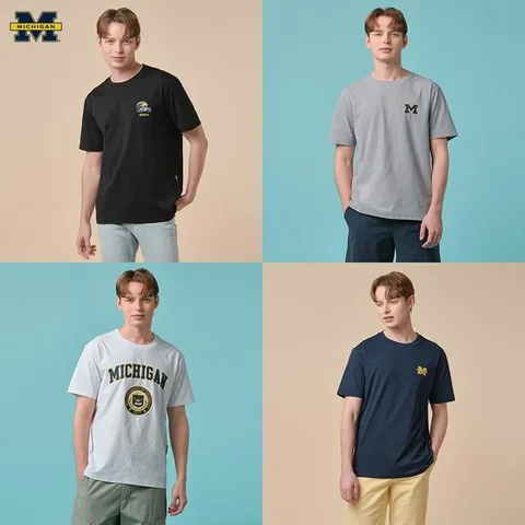 [하프클럽/미시간 유니버시티]남성 캐주얼 반팔 티셔츠 4종세트