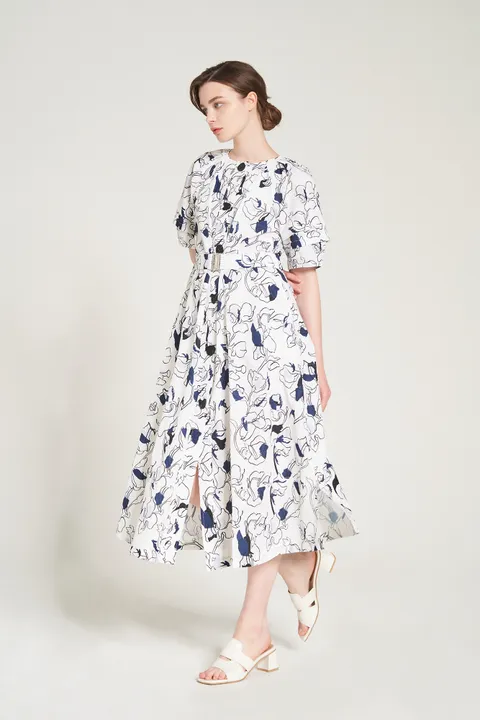 [현대백화점] [도호]DW5OP630 63A 벨티드 버튼 프린팅 원피스 +할인쿠폰