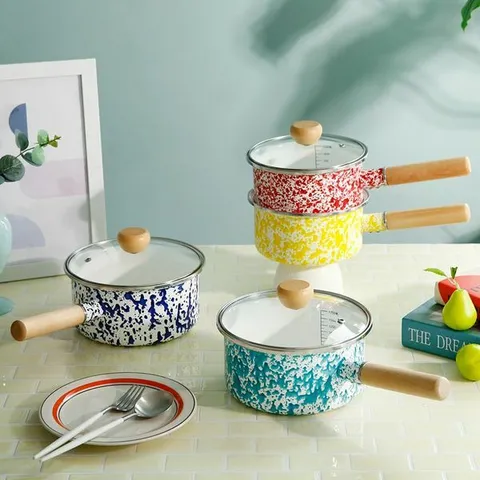 체리하우스 하코야 마블 법랑 편수냄비 4종