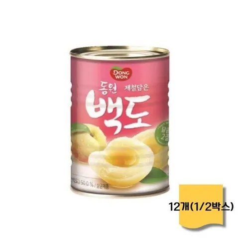 동원 복숭아 백도 400g x 12캔(1/2박스) +할인쿠폰