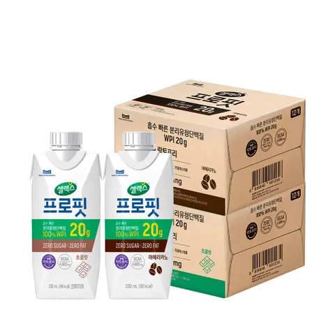 [본사직영]셀렉스 프로핏 웨이프로틴 드링크 초콜릿+아메리카노 [330ml x 총 24팩]