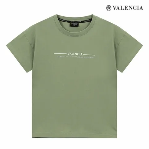 [보리보리/발렌시아 주니어]두줄 나염 티셔츠 그린