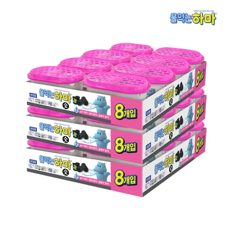 물먹는 하마 참숯 옷장용 제습제 8p x3개