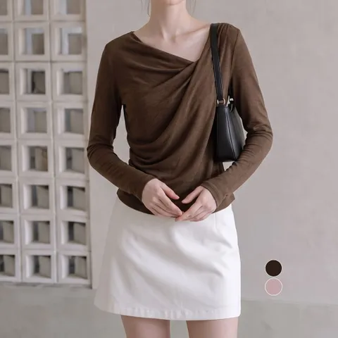 ATMARK 슬림오프드레이프티셔츠_AA66TS022G