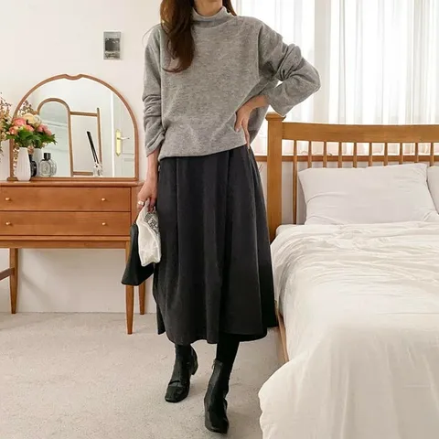 [하프클럽/다잇템]여자 FW 하프 피치기모 롱 스웨터 티셔츠