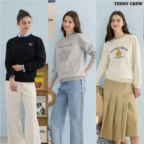 [TEDDY CREW] 테디크루 여성 코튼블렌딩 맨투맨 3종 (T24W)