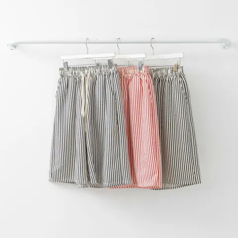 여성 여름 스트라이프 밴딩 반바지 버뮤다 5부