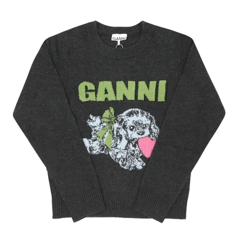 GANNI K2597 252 퍼피 로고 울 믹스 여성 니트 +할인쿠폰