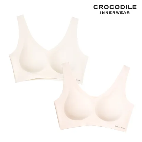 [크로커다일]  소프트 쿨인견 쉘론 패드일체형 V넥 브라2종 오트밀 베이지 CDWBR5N0910 +할인쿠폰