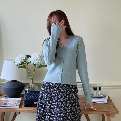 [하프클럽/다잇템]여자 V넥 버튼 슬림핏 FW 외투 재킷 가디건