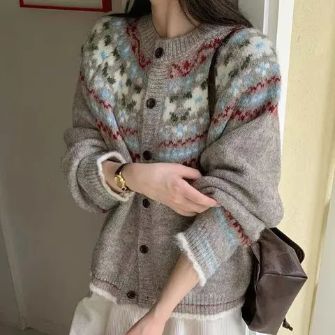 [유어하젤] 포근포근 노르딕 모헤어 니트 가디건_F4195