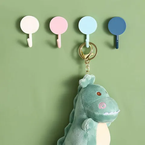 무타공 벽걸이 후크 가방 마스크걸이 접착식 고리 화이트 1세트(10p) S753