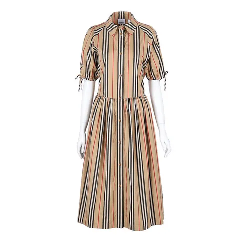 버버리 메딩턴 MADDINGTON 스트라이프 코튼 반팔 원피스 베이지 80843171 - 현대Hmall