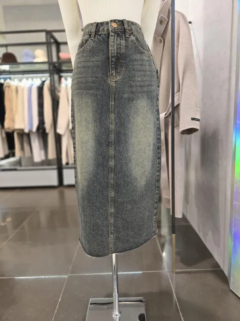 [현대백화점] ab.f.z@ 빈티지 바텍포인트 롱 청스커트 (AEZ5QS31G) +할인쿠폰