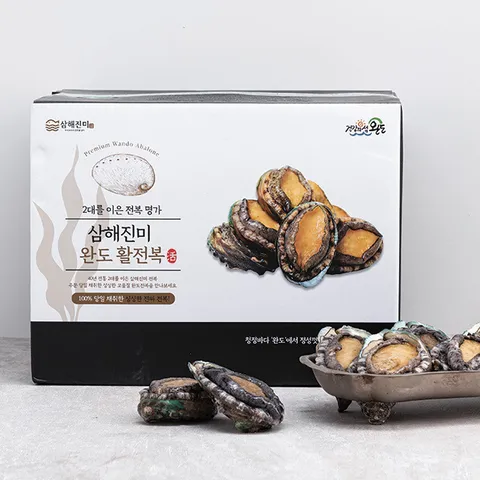 [삼해진미] 특대 완도 전복 1kg(12∼14미) 보자기 선물포장