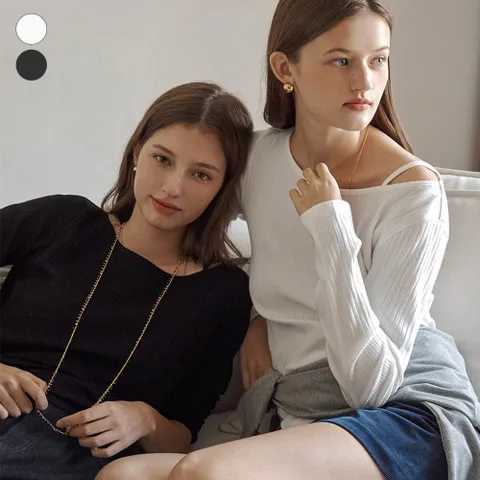 [현대백화점] [게스]GUESS 여성 언발란스 긴팔 티셔츠(OP3K5423) +할인쿠폰