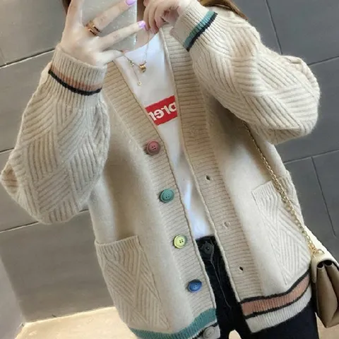 가디건 카디건 니트 CD 아우터 데일리 루즈핏 긴팔 6컬러 여성