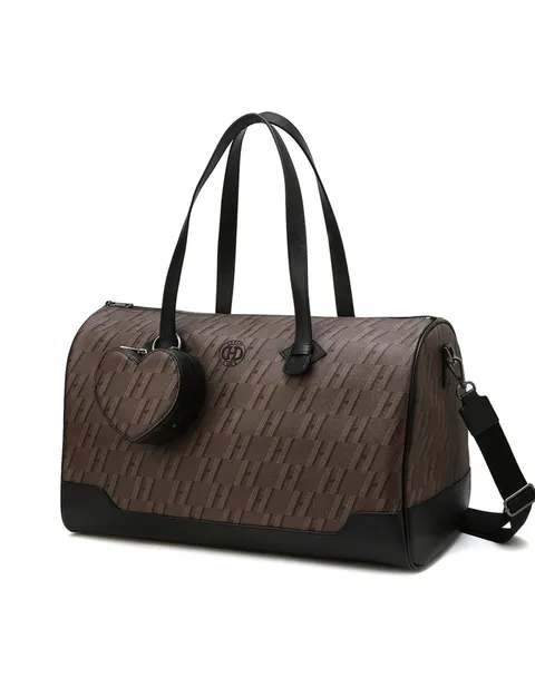 [헤지스 골프 여성] [24FW] HWBA4F503BK 가격인하블랙 여성 H 패턴 FAUX레더 보스턴 +할인쿠폰