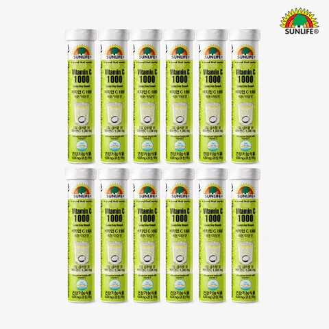 [현대백화점] [썬라이프] 발포 비타민 C 1000 레몬/라임맛 (20정) x 12병 +할인쿠폰