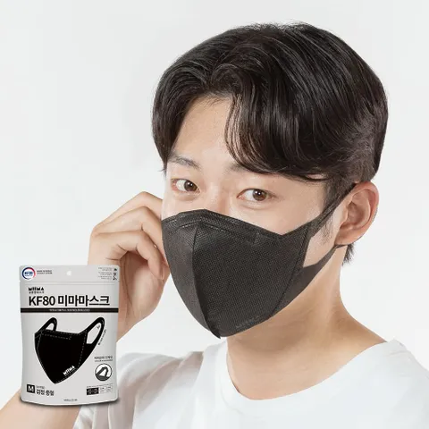 미마 보건용마스크 중형 KF80 검정 30개입