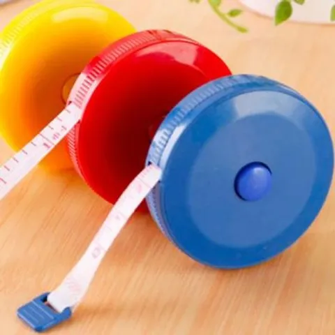 와인앤쿡 미니멀 휴대용 블루 원형줄자 1개