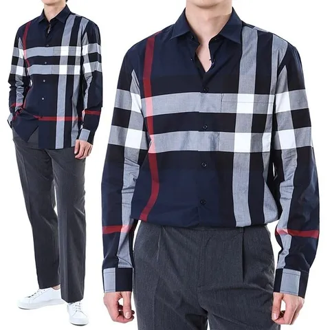 버버리 SUMMERTON 와이드 클래식체크 셔츠 네이비8073216 +할인쿠폰