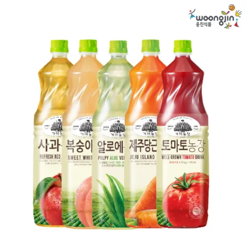 [  ]웅진식품 가야농장 주스 1.5L 4펫 5종(사과/복숭아/알로에/제주당근/토마토)