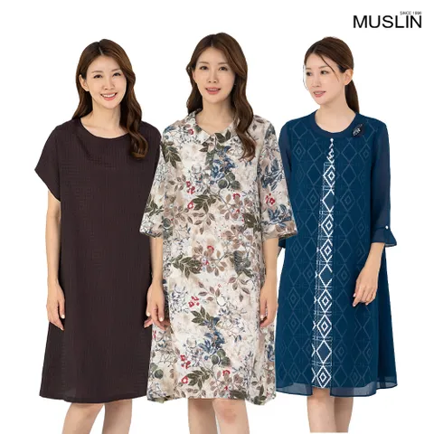 [엄마옷 모슬린] 여름 원피스 모음전 중년여성 마담 50대 60대 70대 할머니옷 여자 린넨 쉬폰 정장 +할인쿠폰