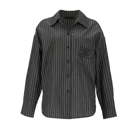 [현대백화점] (비밀상점)[아이잗컬렉션] 스트라이프 자수포켓 블라우스(CP5E0BL411)