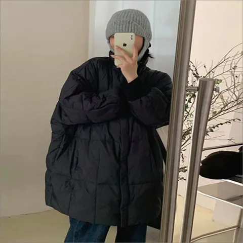 롱패딩점퍼 방한 코트 야상 점퍼 여성 롱패딩 스탠딩넥 솜 아우터 3색 겨울