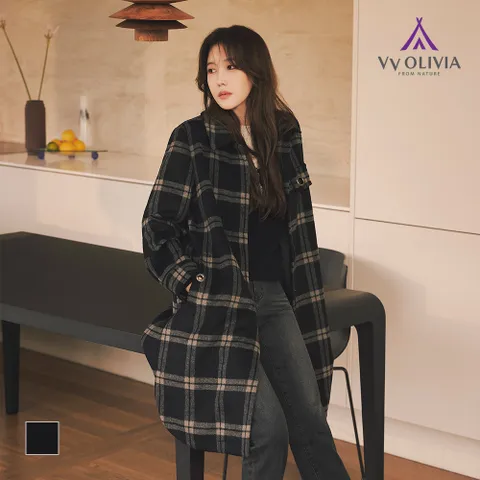 [비비올리비아] 체크 싱글 코트_VVCEAYWA151 +할인쿠폰