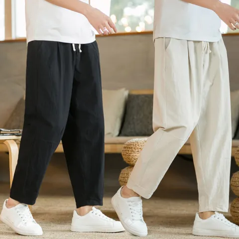 남성용 시원한 린넨소재 9부 팬츠 여름바지 +할인쿠폰