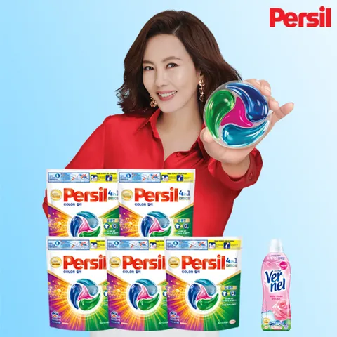 뉴 퍼실 디스크 컬러 (일반&드럼겸용)  26개입 5팩 + 버넬 1통  +할인쿠폰