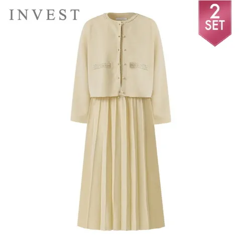 [N][인베스트] 진주라인가디건플리츠니트원피스세트_INI5S1OP3391