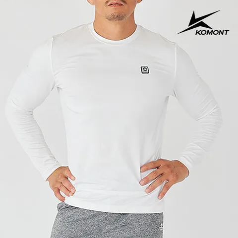 [하프클럽/코몽트]남성 전사 반집업 긴팔티셔츠 (화이트) K11MR107-WH