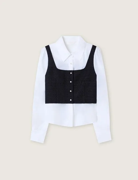 [현대백화점] [로엠]트위드 매칭 셔츠_RMYWF49S11