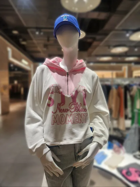 [현대백화점] [SJYP] PW2F1TTO602W 컬러 블록 후드 저지 탑 +할인쿠폰