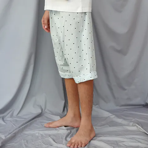 아망떼 핀도트 남성 모달 파자마_5부_블루(M/L)