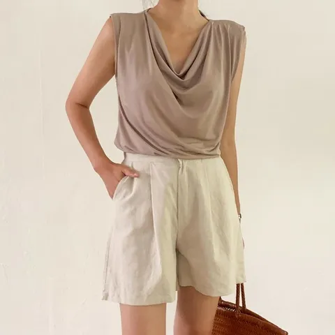 [하프클럽/다잇템]여자SS슬리브리스블라우스