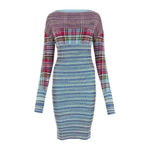 [해외배송][비비안웨스트우드] 자수 비스코스 블렌드 미디원피스 1801000EK001J O207