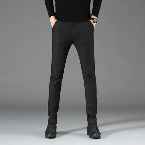 [모로엠] 체크 슬림핏 밴딩 슬랙스 남성 데일리 DMS-SLA-Q4261504 +할인쿠폰