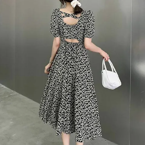 원피스 OPS 홈웨어 여름 여성 뒷트임 패턴 롱 휴양지룩 신혼 여행 룩 코디 +할인쿠폰