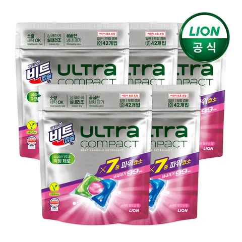 [때가 쏙 비트] 비트 캡슐세제 울트라콤팩트 스위트블로썸 42입x5개